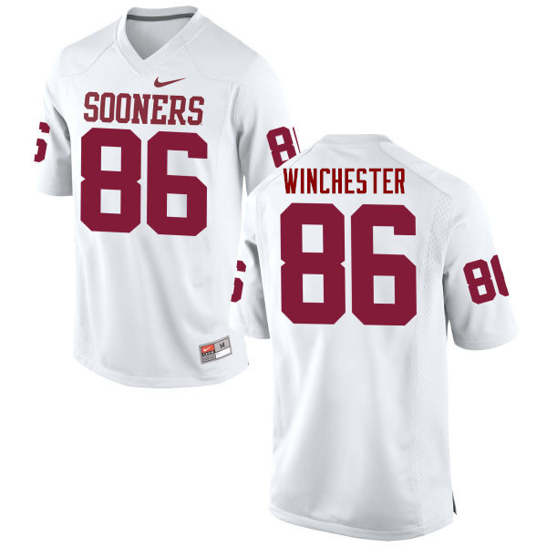 Men Oklahoma Sooners #86 James Winchester College Football Jerseys Game-White